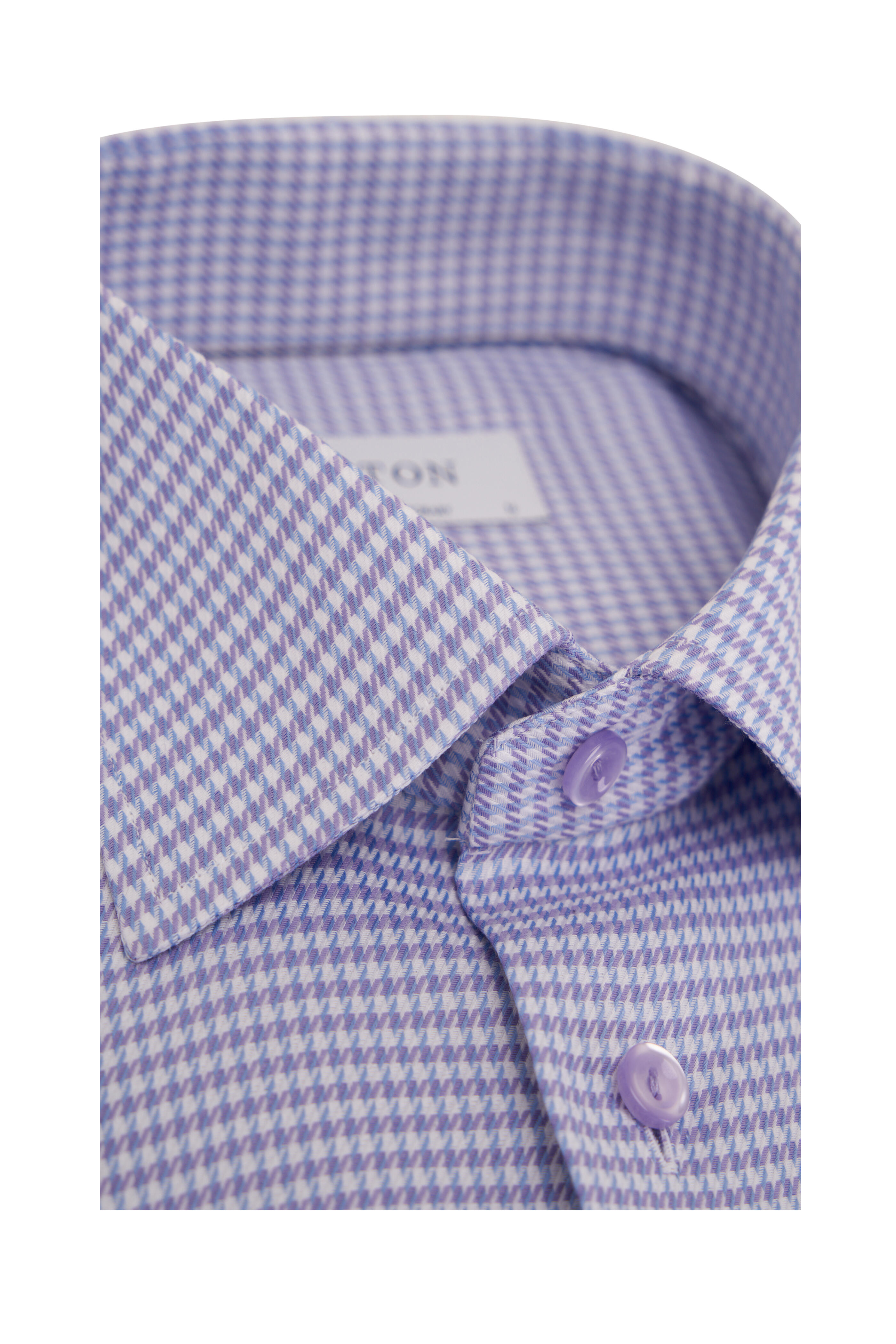Eton - Light Purple Houndstooth Cotton Dress Shirt