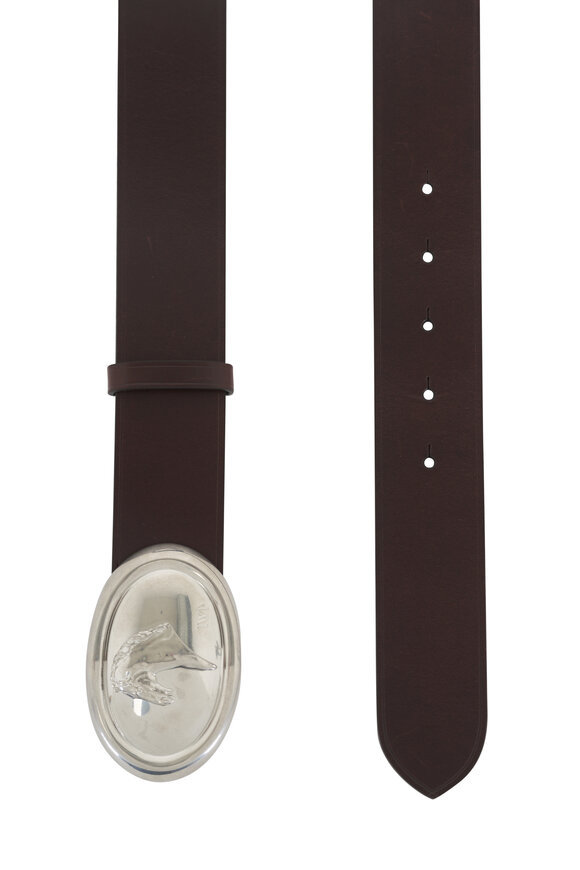 TWP Buckle Bunny Cocoa Leather Horse Motif Belt - view 4