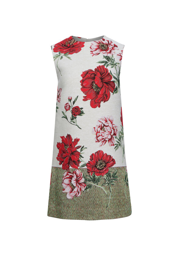 【SALE】FIT-AND-FLARE MIDI DRESS IN PEONY-PRINT COTTON Fit-and-flare midi dress in peony-print cotton in Print for