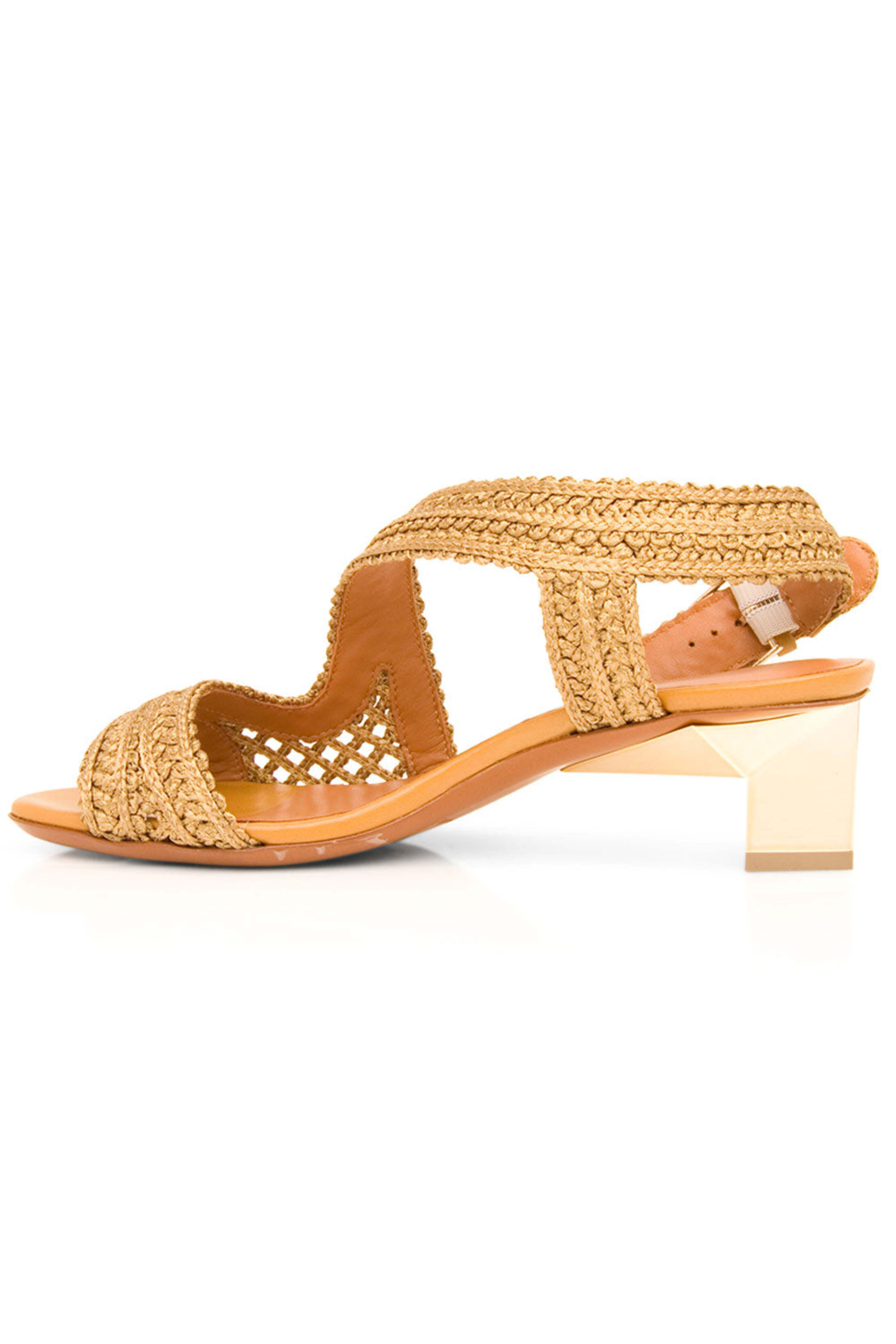 Robert Clergerie - Louana Sandal in Metallic Raffia