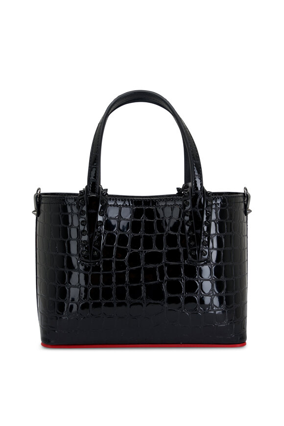 Christian Louboutin - Mini Cabata Black E/W Embossed Leather Tote 