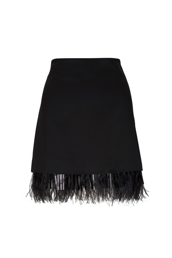 Brunello Cucinelli Feather Bottom Black Mini Skirt 