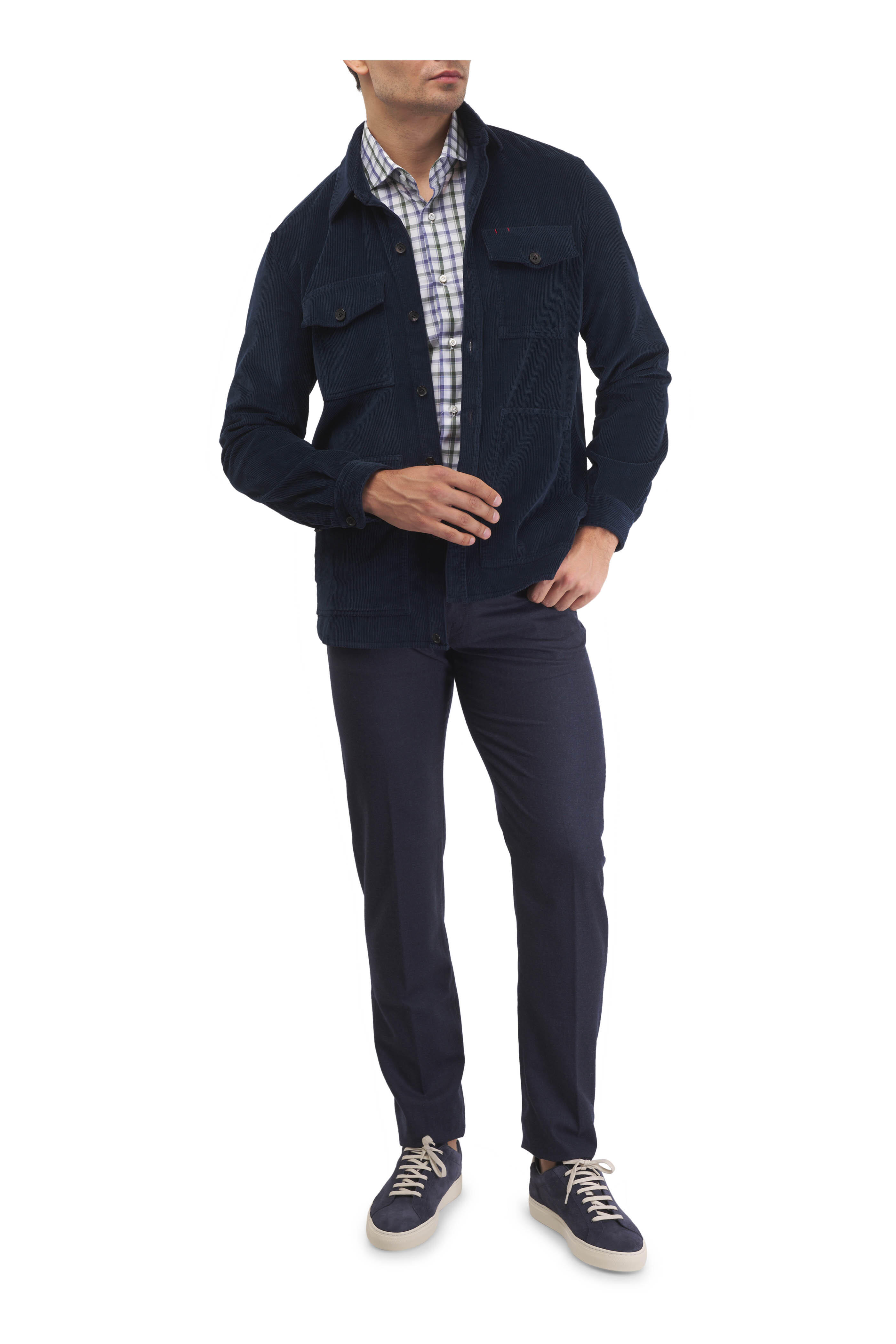 Marco Pescarolo - Navy Cashmere Five Pocket Pant