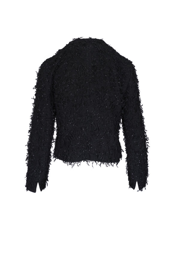 Akris - Bea Black Micro Sequin Fringe Jacket