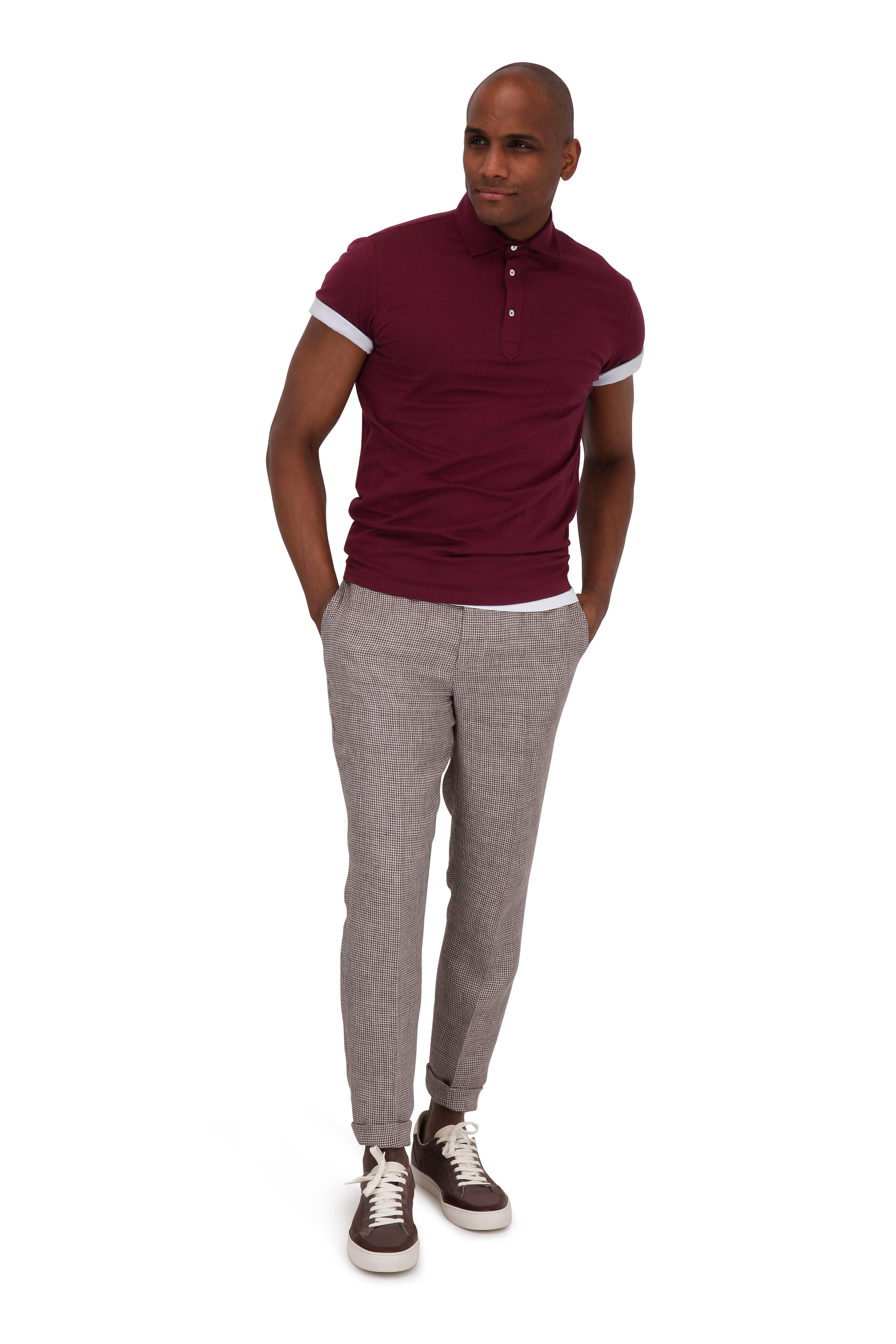 Brunello Cucinelli - Brown Linen Houndstooth Pant