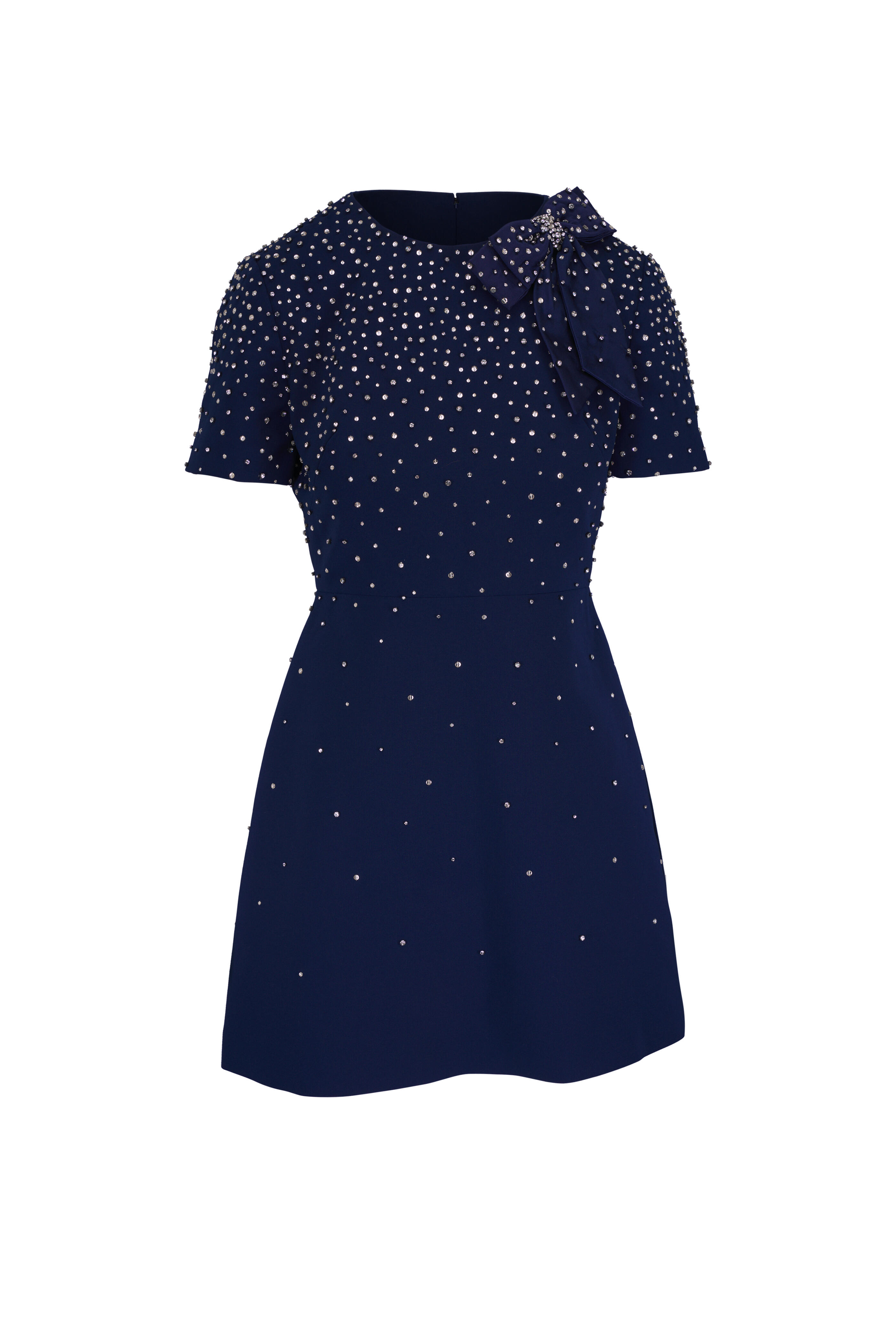Carolina Herrera - Midnight Blue Crystal Embellished Mini Dress