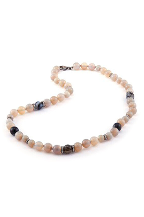 Sylva & Cie 18k White Gold Agate & Opal Beaded Necklace - view 1