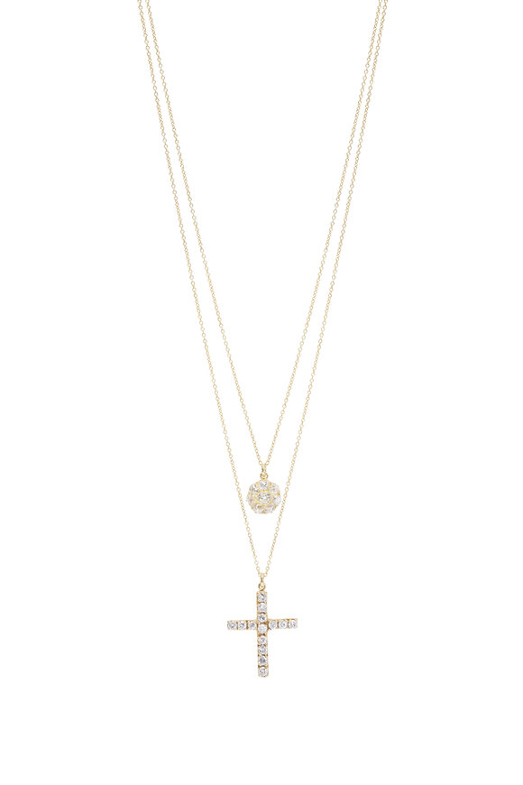 Renee Lewis Diamond Circle & Cross Two Chain Necklace - view 1