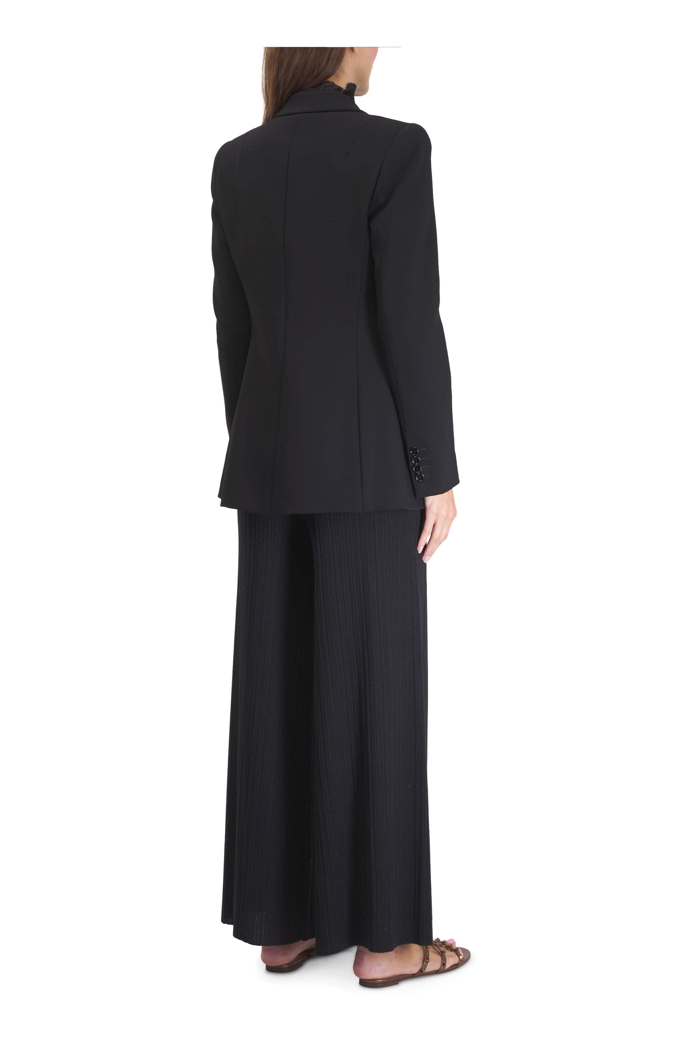 Agnona - Black Microplissé Pant