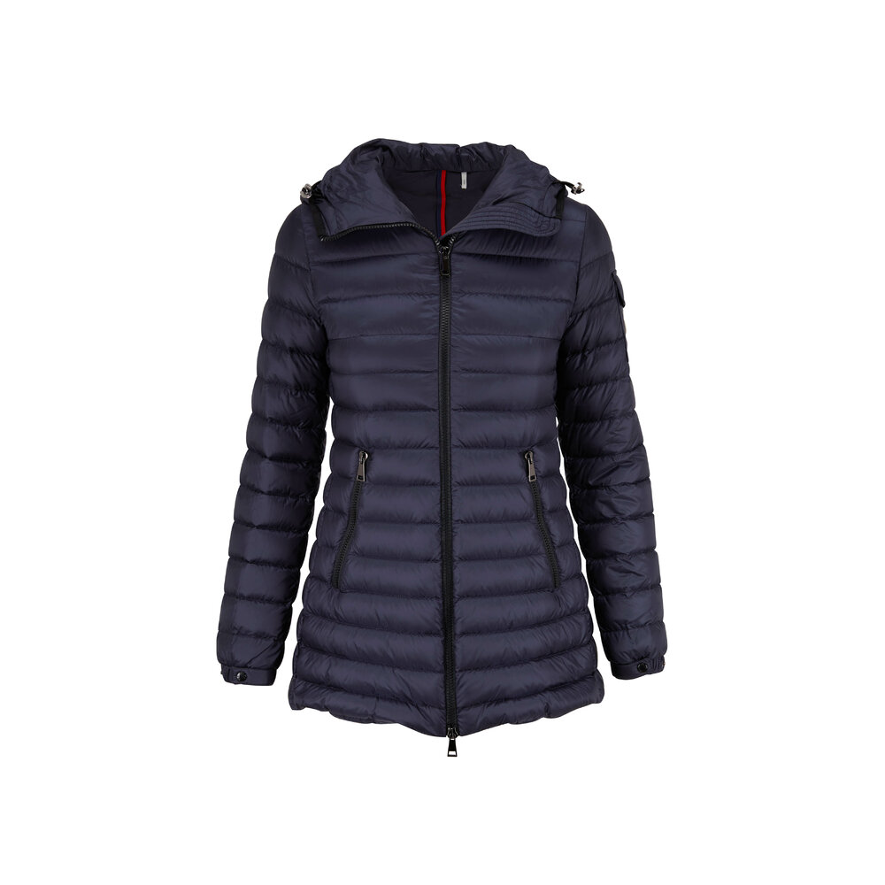 Moncler - Navy Blue A-Line Puffer Jacket | Mitchell Stores