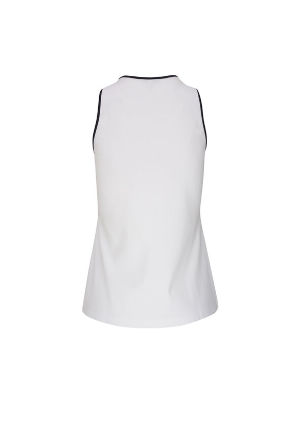 Lafayette 148 New York - White Cotton Rib Tipped Racerback Tank