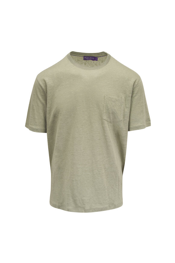 Ralph Lauren Purple Label Cactus Green Linen Shirt