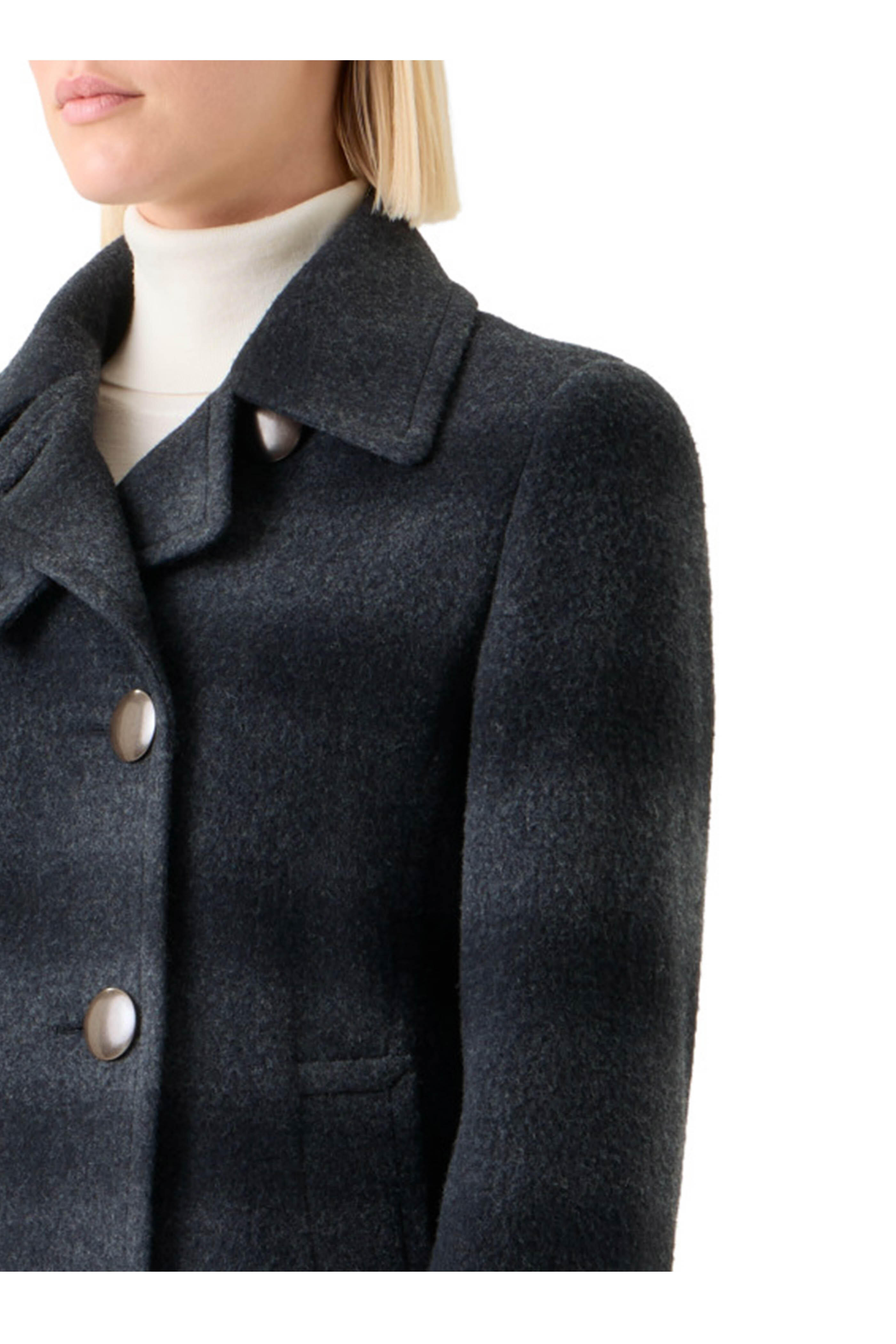 Akris Punto - Charcoal Gray Blurred Check Peacoat