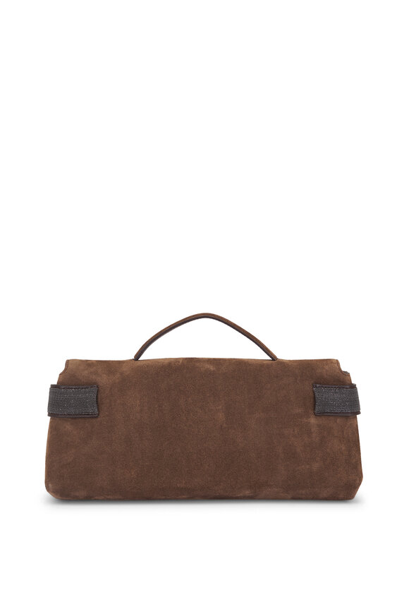Brunello Cucinelli Essence Caramel Suede Top Handle Bag - view 3