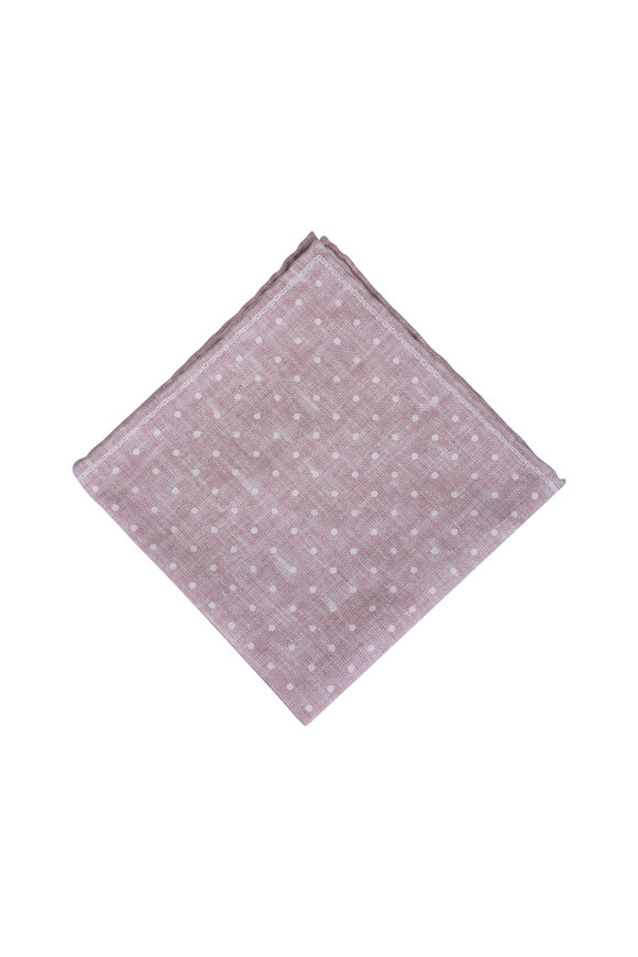 Paolo Albizzati Pink Geometric Dot Reversible Pocket Square