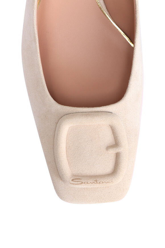 Santoni Marta Beige Slingback Pump, 50mm - view 4
