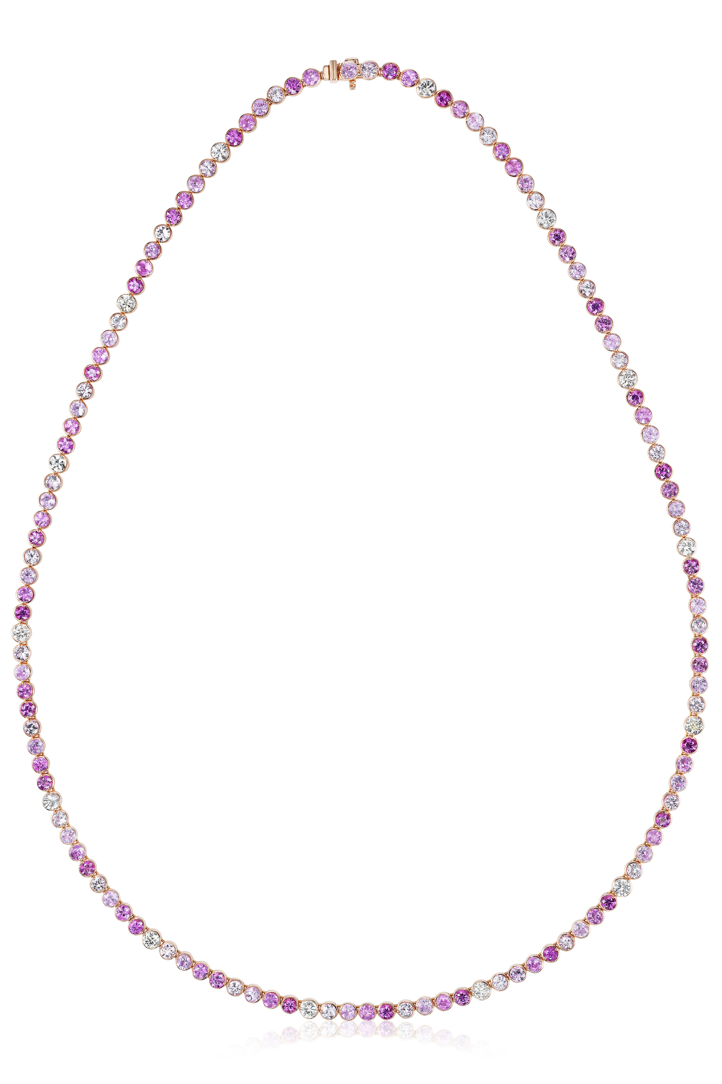 Nam Cho - 18k Rose Gold Pink Sapphire Riviera Necklace