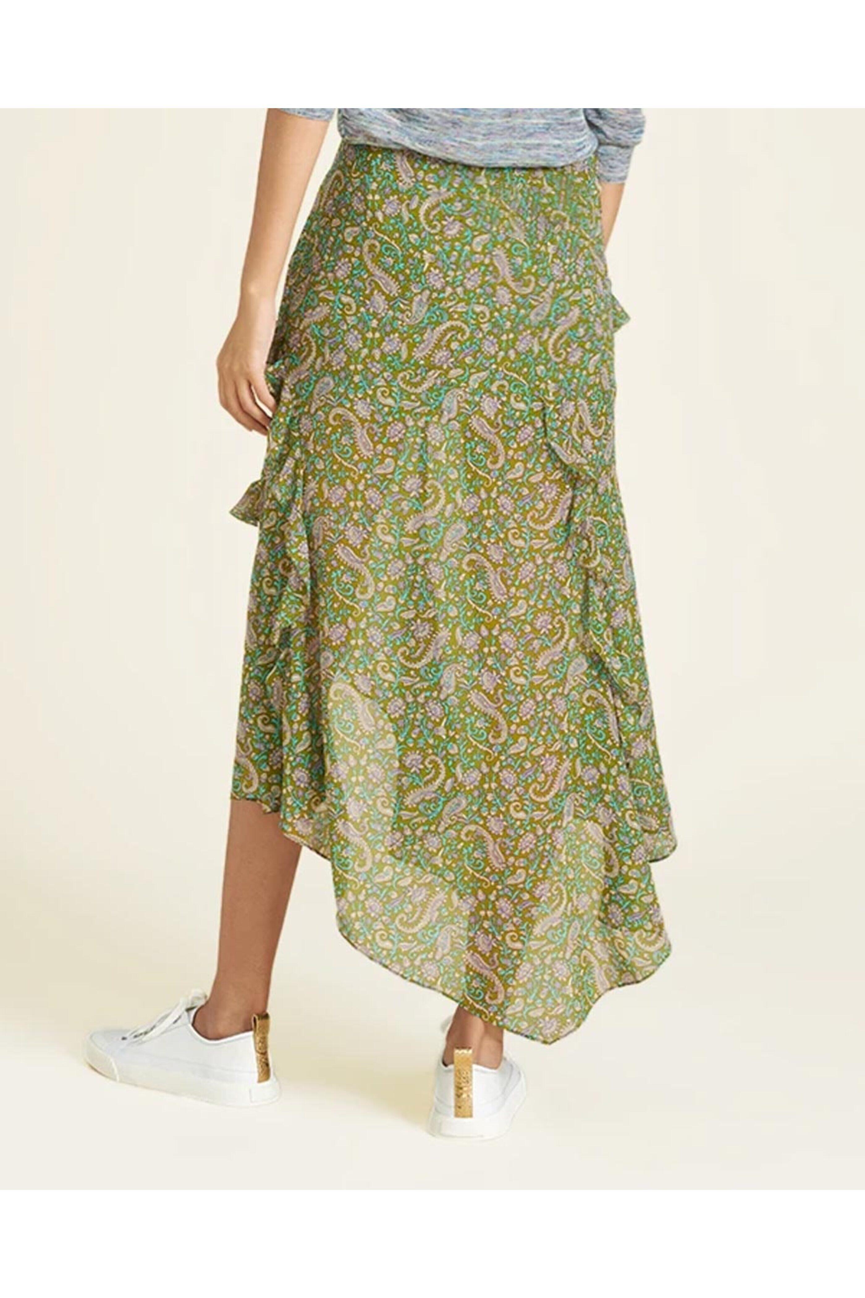 Veronica Beard - Fern Paisley Eleonora Ruffle Midi Skirt