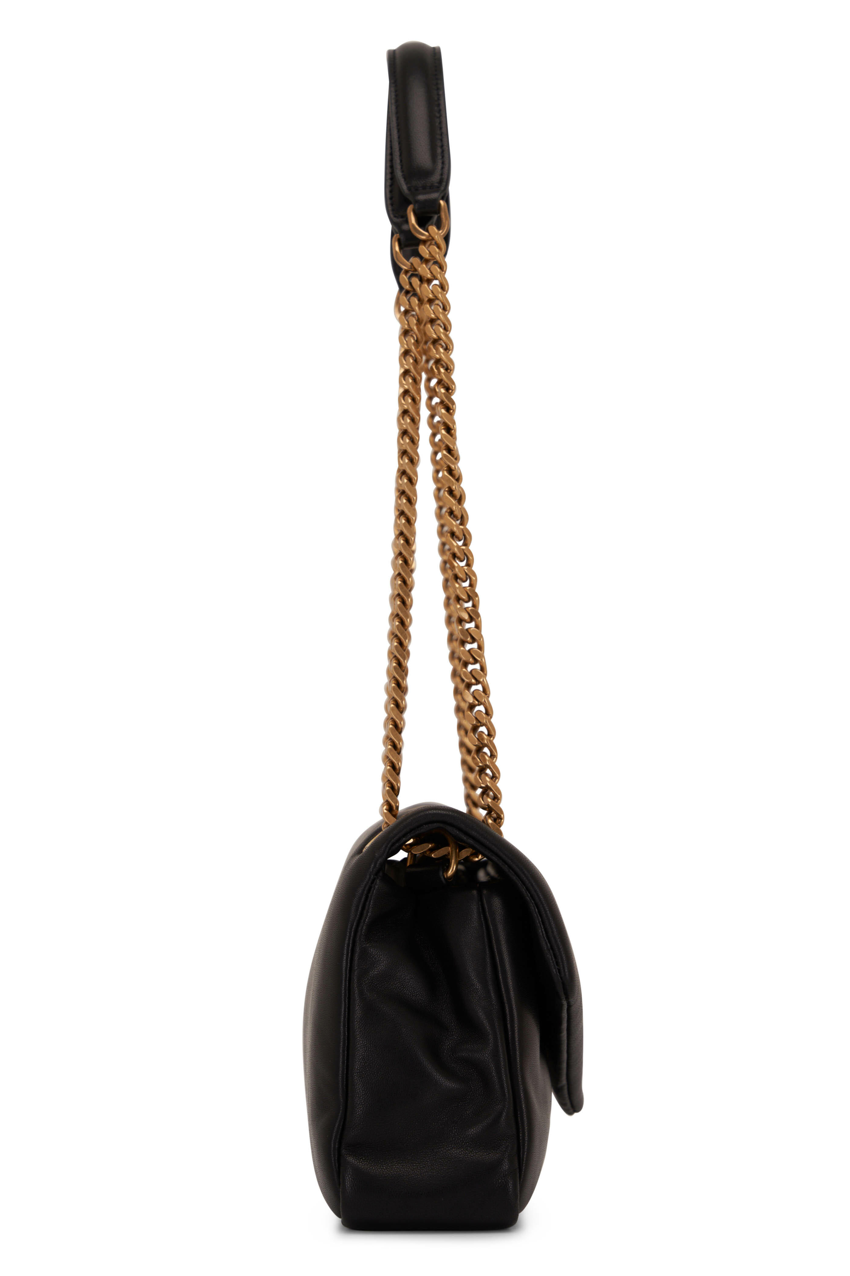Calypso Patent Leather Shoulder Bag in Black - Saint Laurent