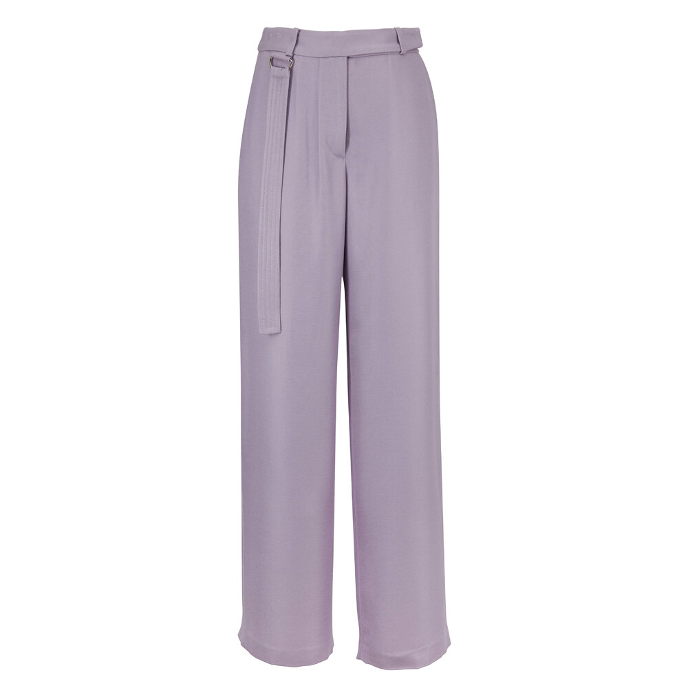 Alexander McQueen - Orchid Pink Leaf Crepe Cropped Dress Pant