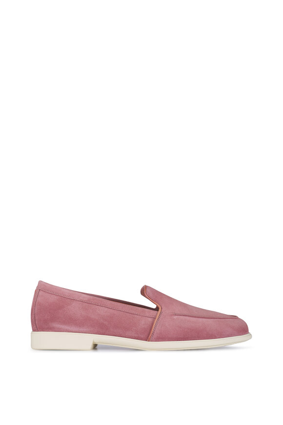 Santoni Malibu Pink Suede Loafer - view 2