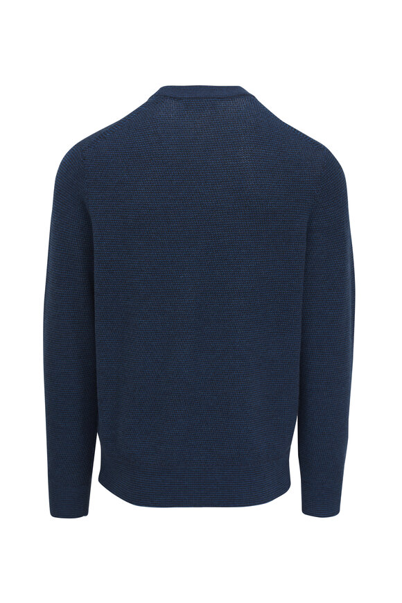 Vince - Teal & Blue Two-Tone Merino Wool Mesh Sweater