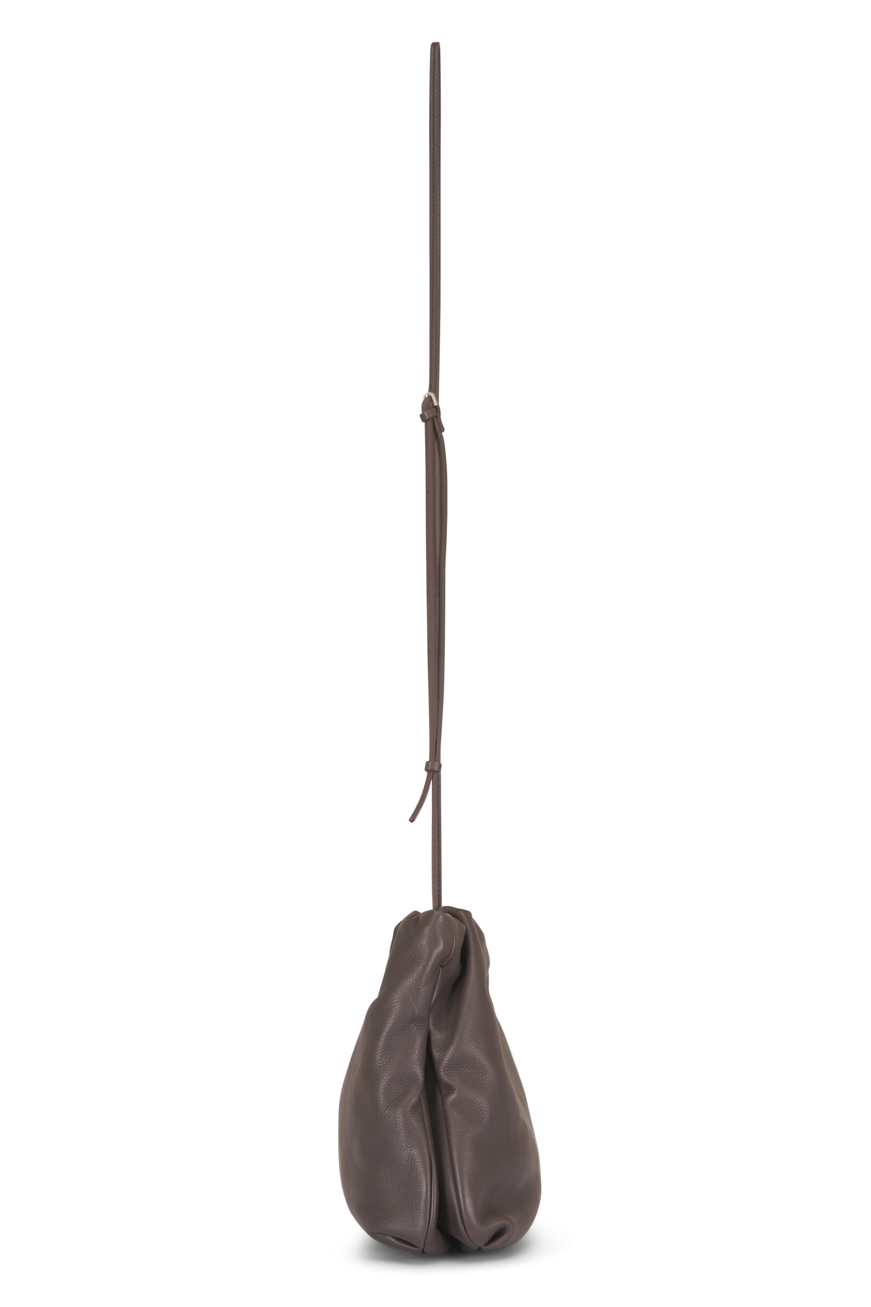 The Row - Large Bourse Taupe Leather Clutch - view 3