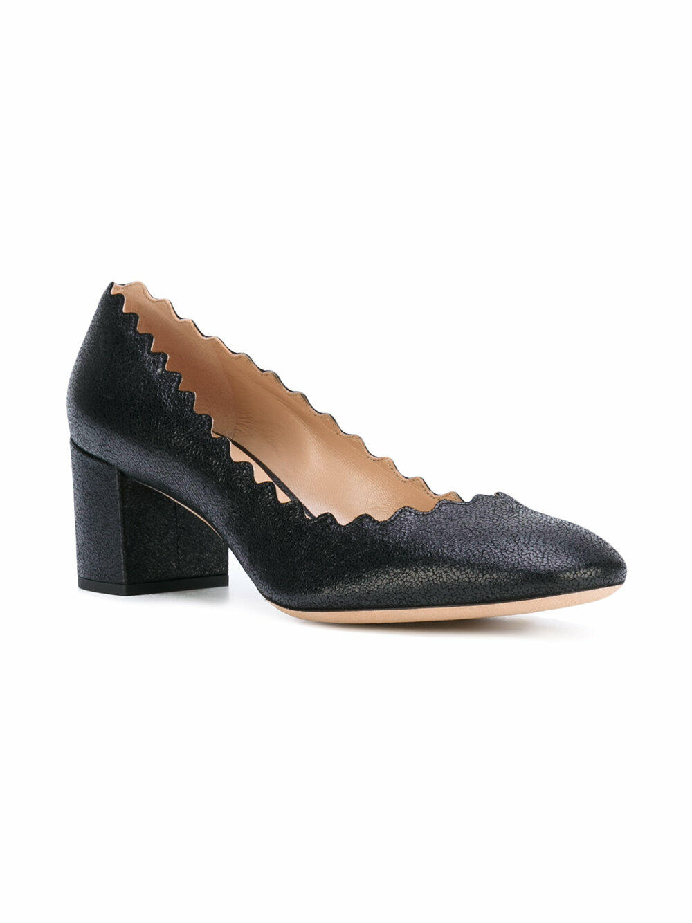 Chloé - Lauren Black Metallic Leather Pump, 50mm