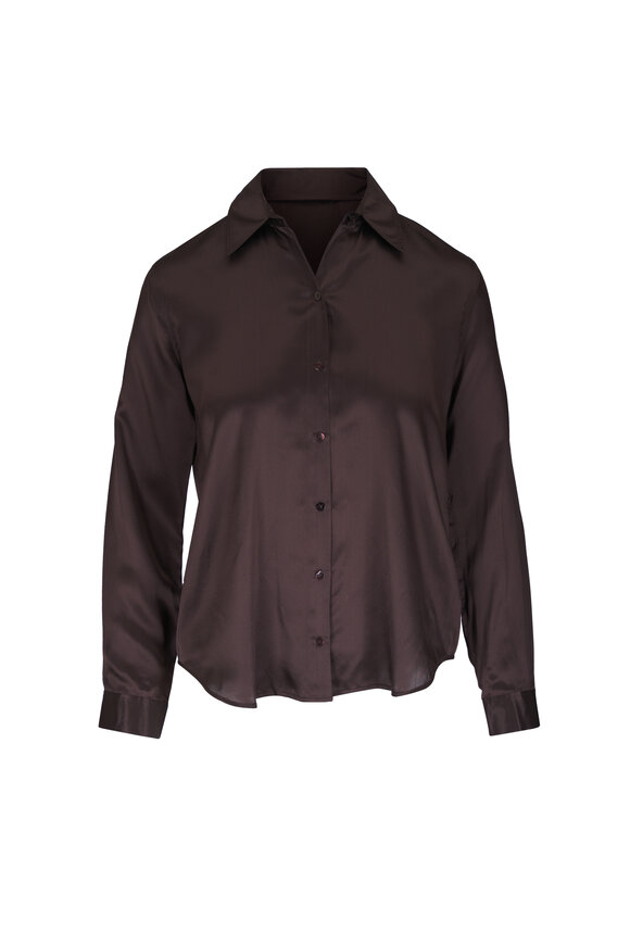 L'Agence Tyler Dark Java Silk Blouse - view 1