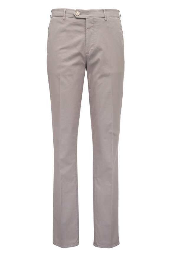 Brunello Cucinelli Brown Flat Front Cotton Chino