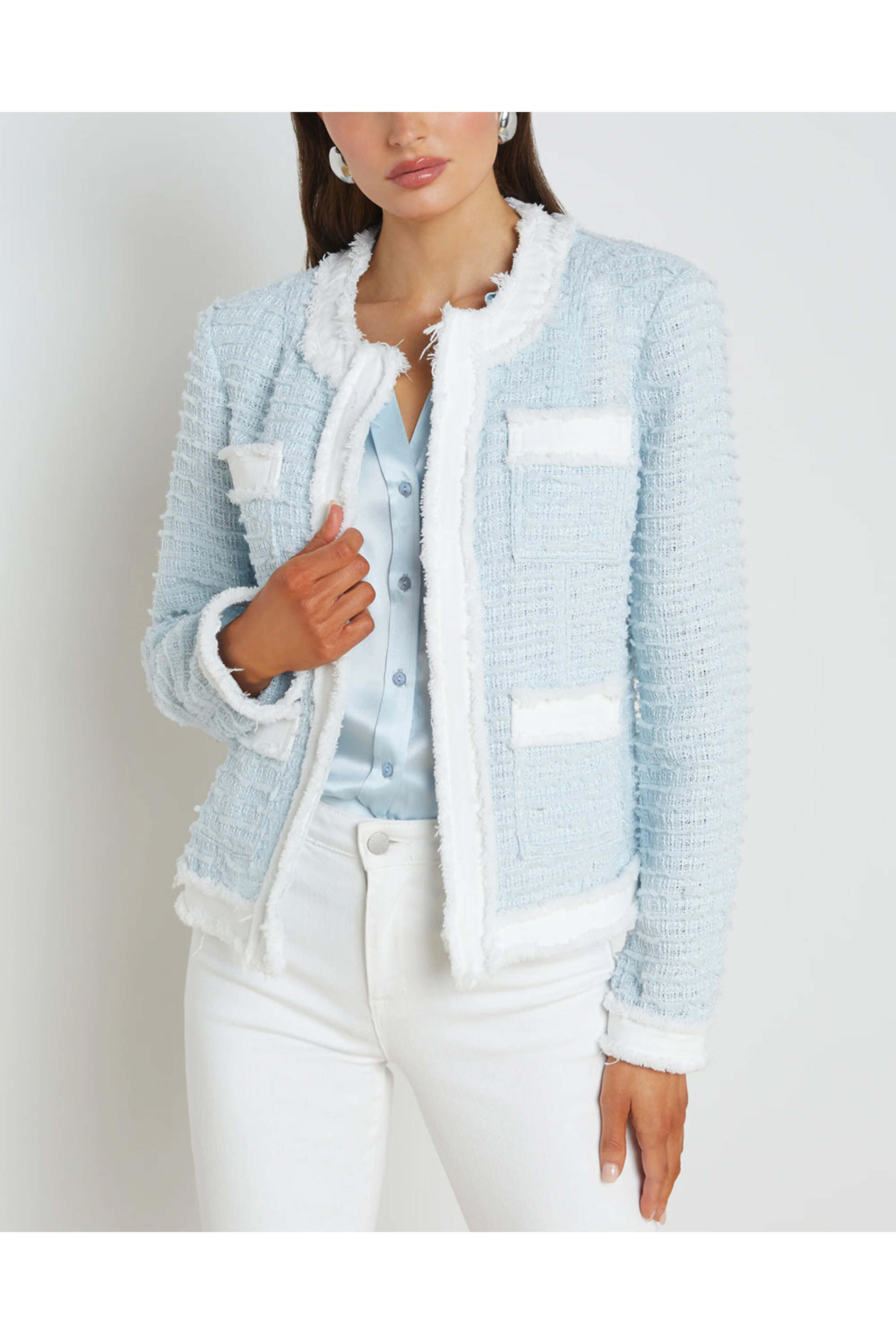 L'Agence - Ice Water Tweed Agnes Jacket