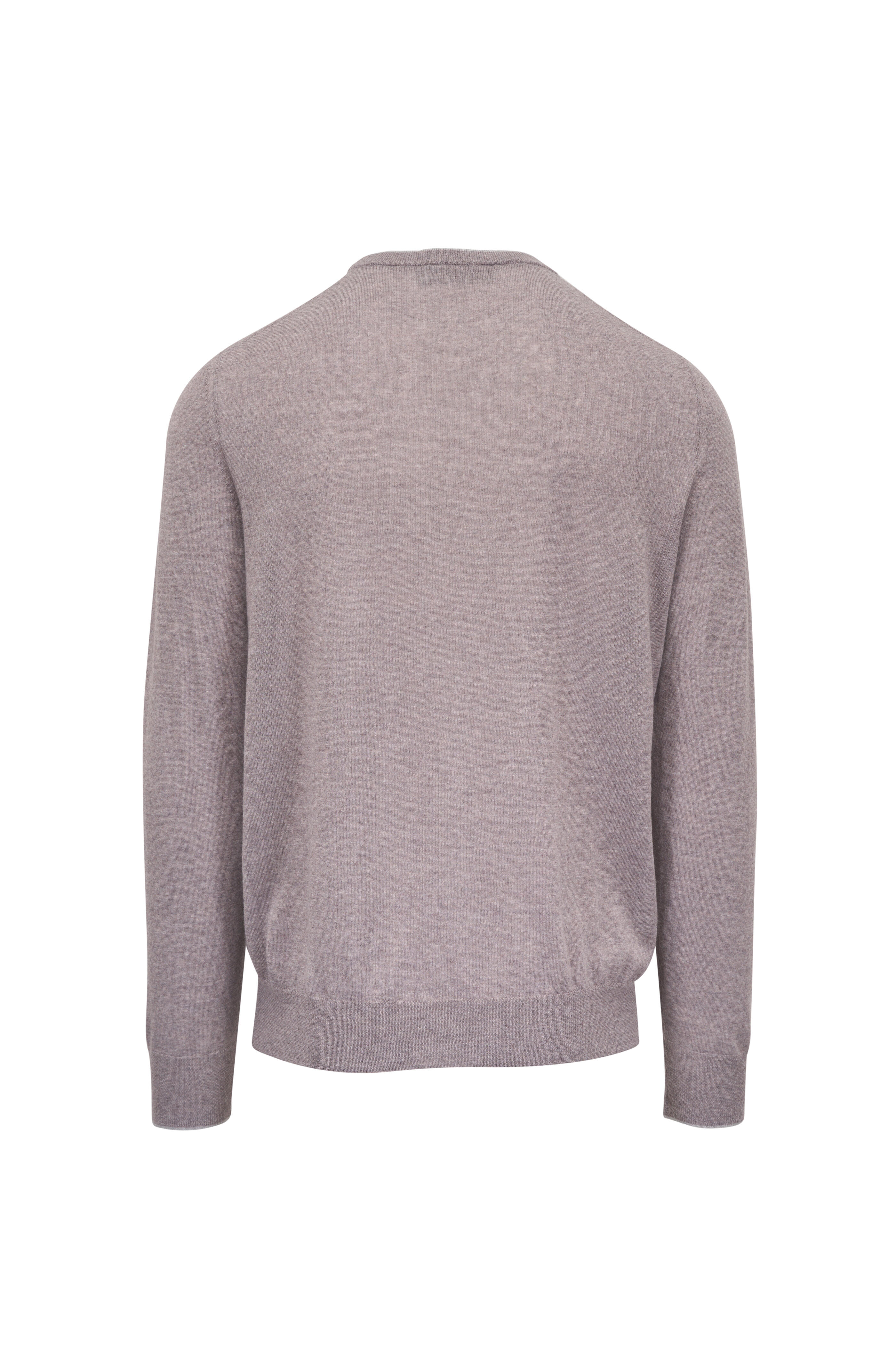 Canali - Tan Tipped Wool Jersey Crewneck Sweater