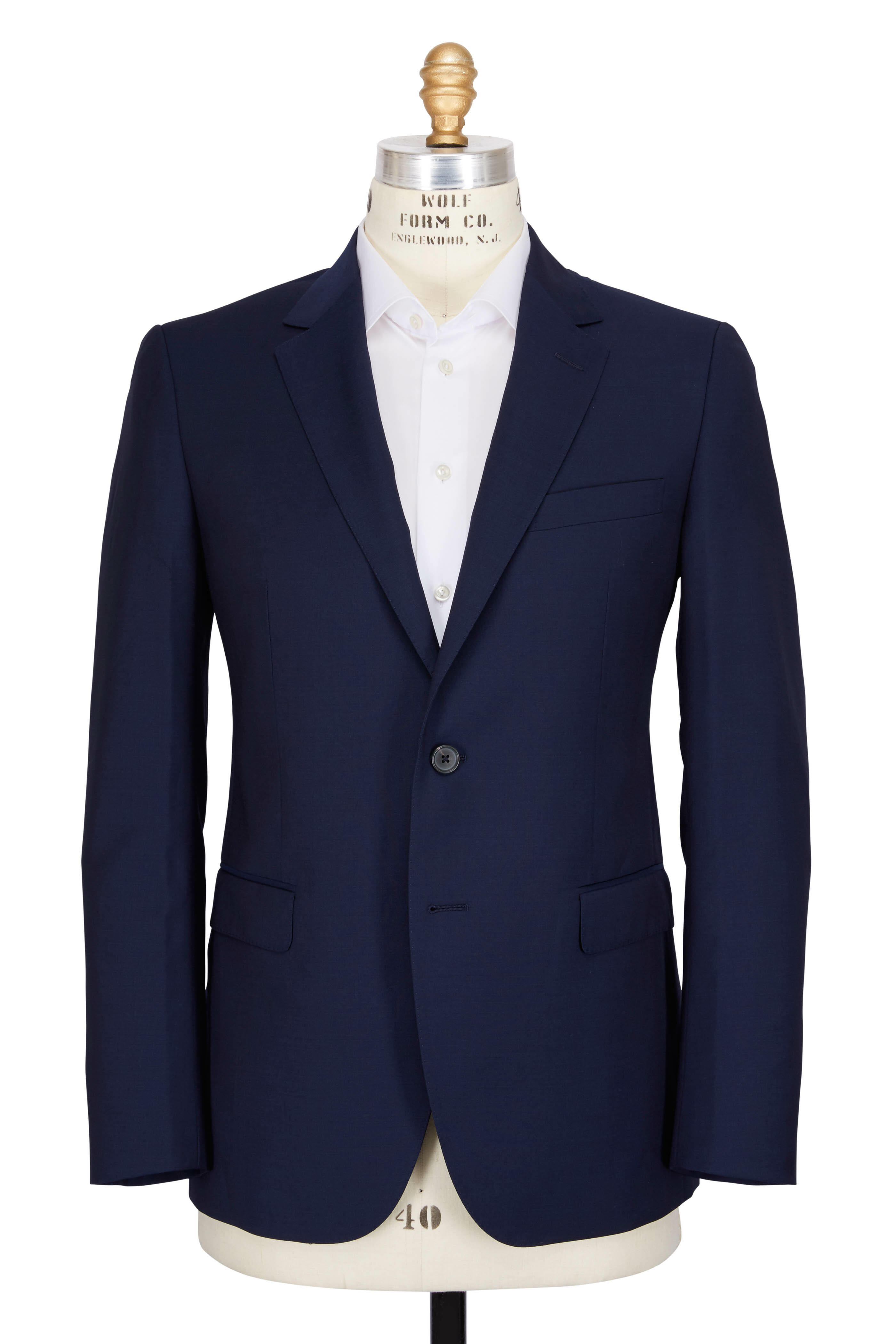 Lanvin - Attitude Solid Blue Wool Suit