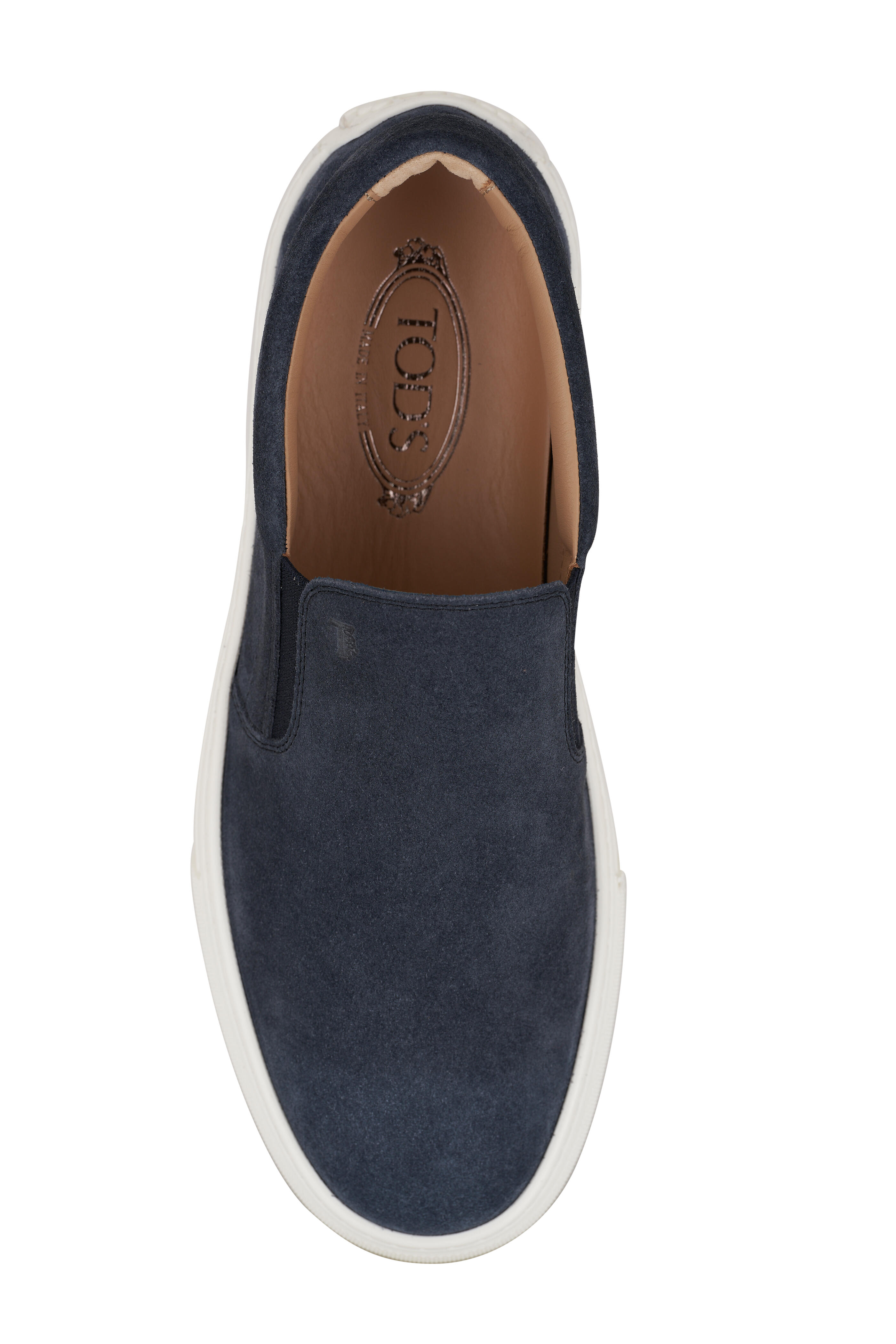 Tod's - Cassetta Navy Suede Slip On Sneaker - view 3