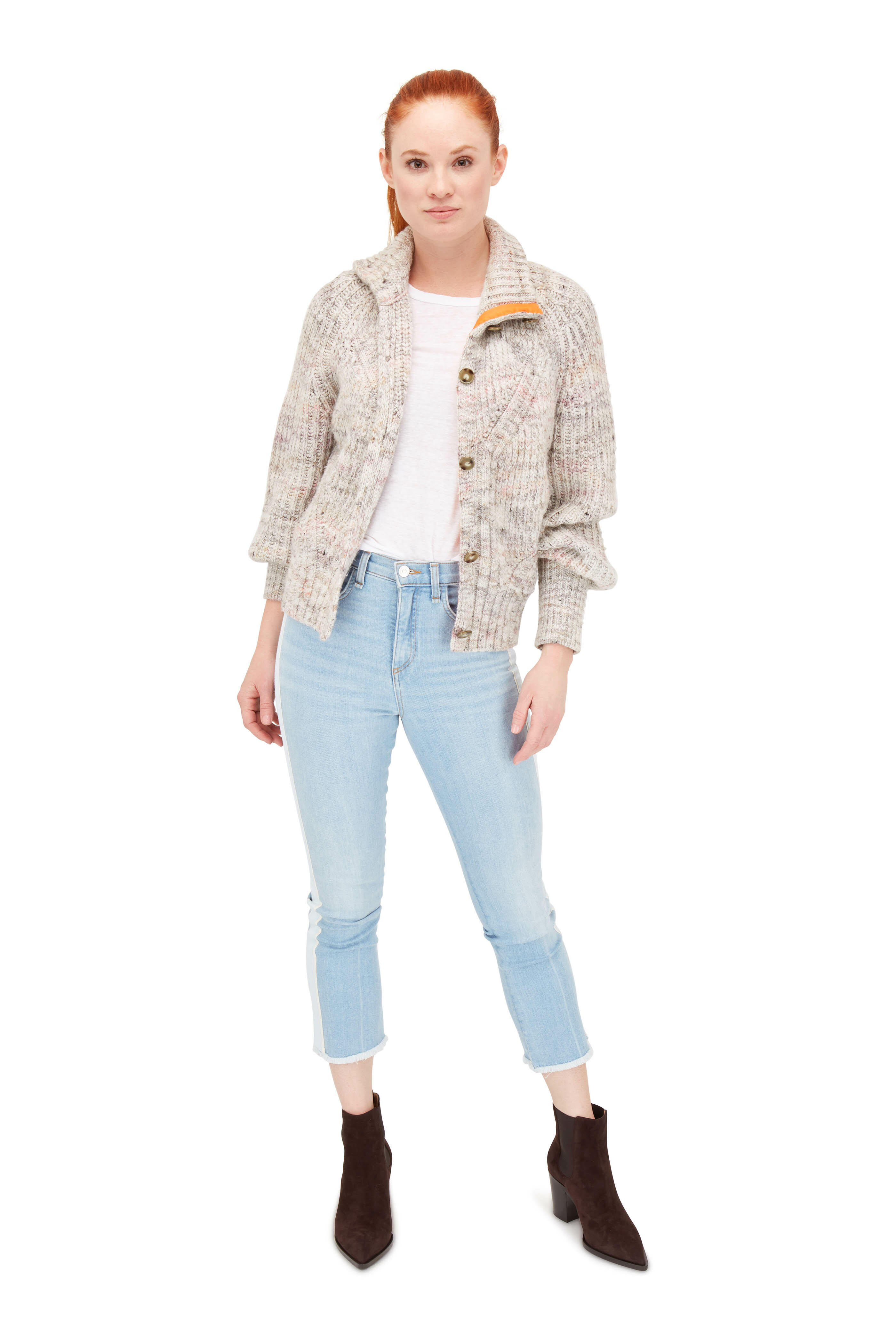 Veronica Beard - Griffith Ivory Contrast Back Cardigan