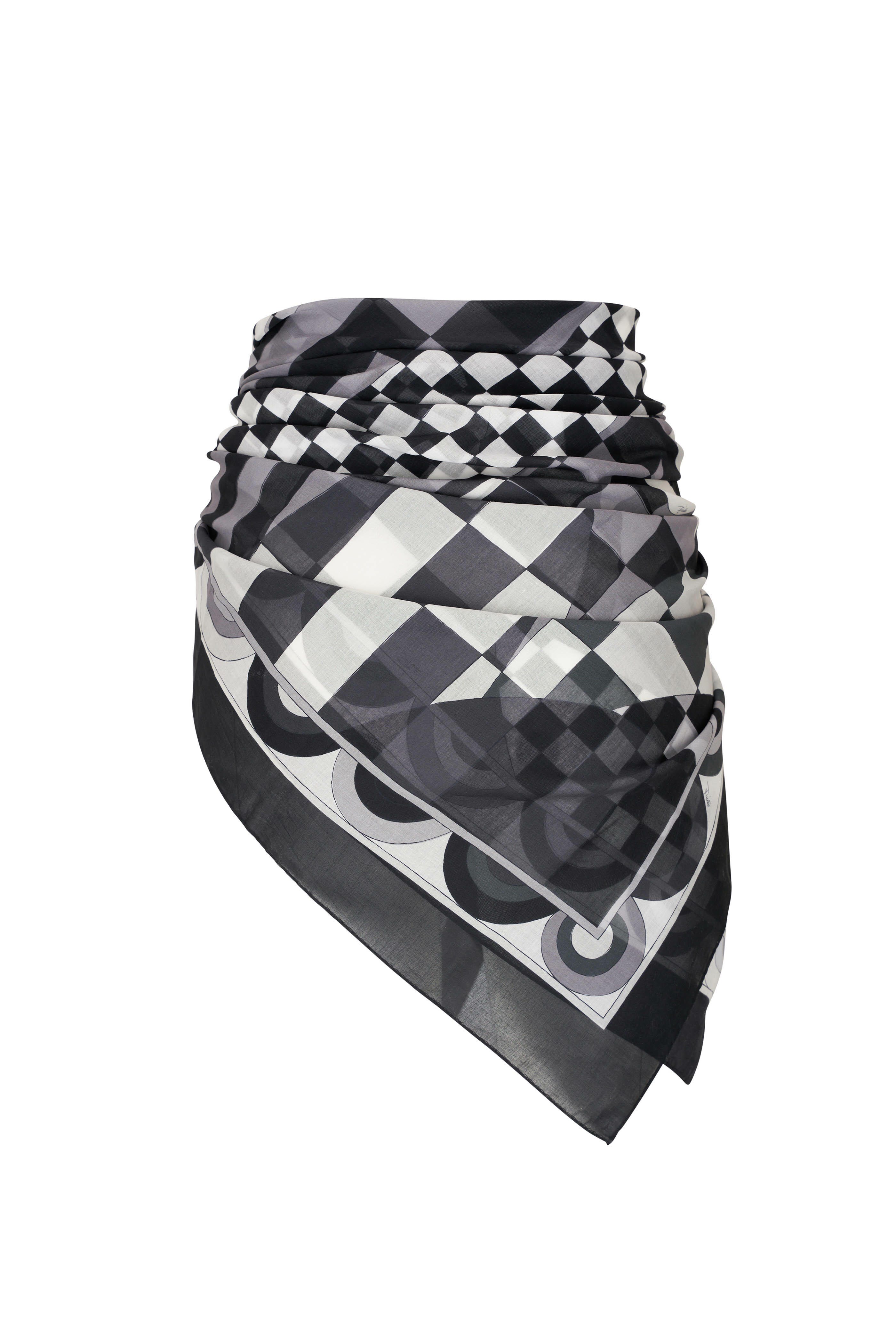 【関税込み】CHB CHRISTIAN BOARO PAREO SKIRT Pucci - Black & Gray Cotton Short Pareo | Mitchell Stores