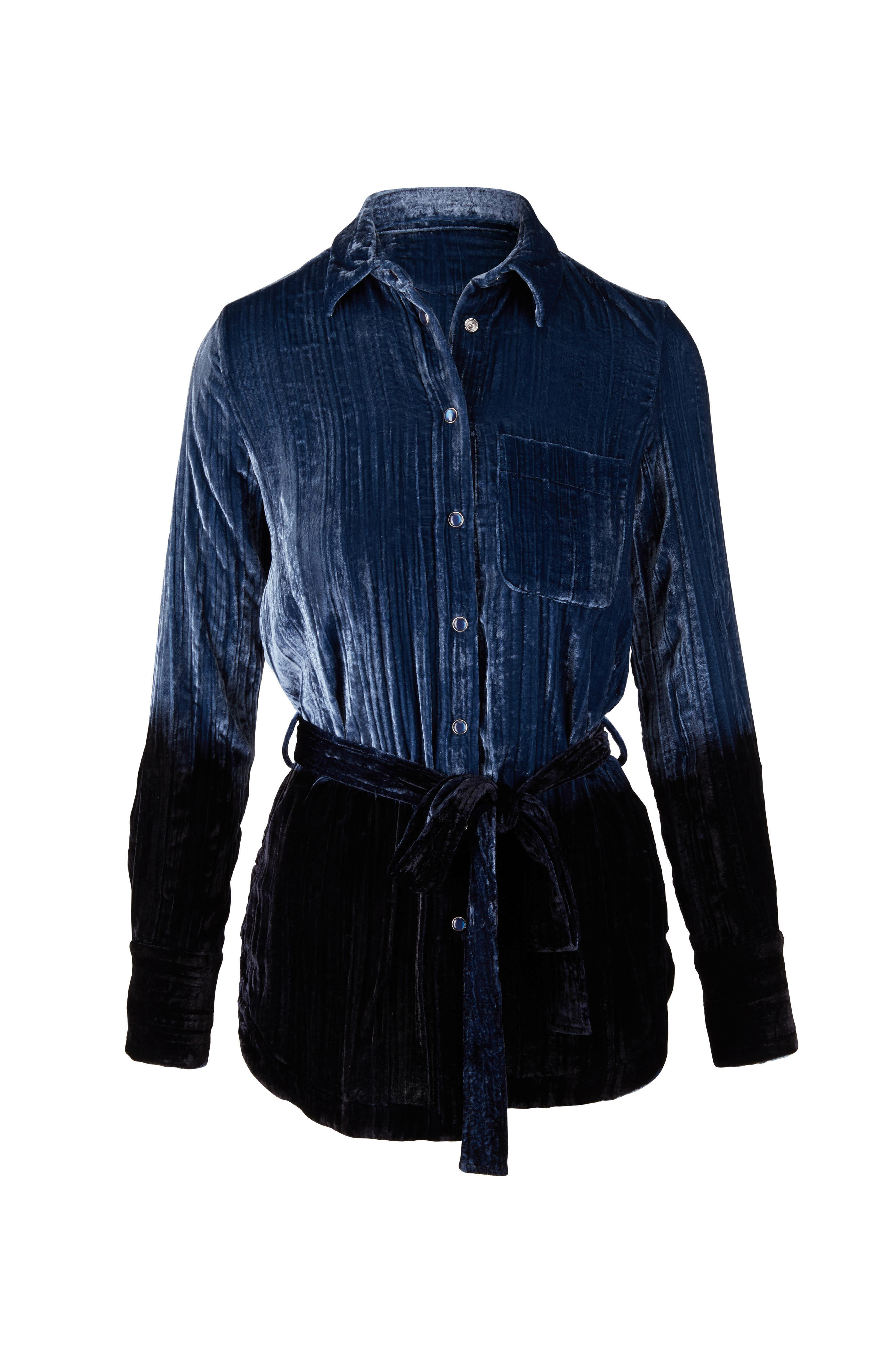 Golden Goose - Beatrice Blue Velvet Shirt Jacket