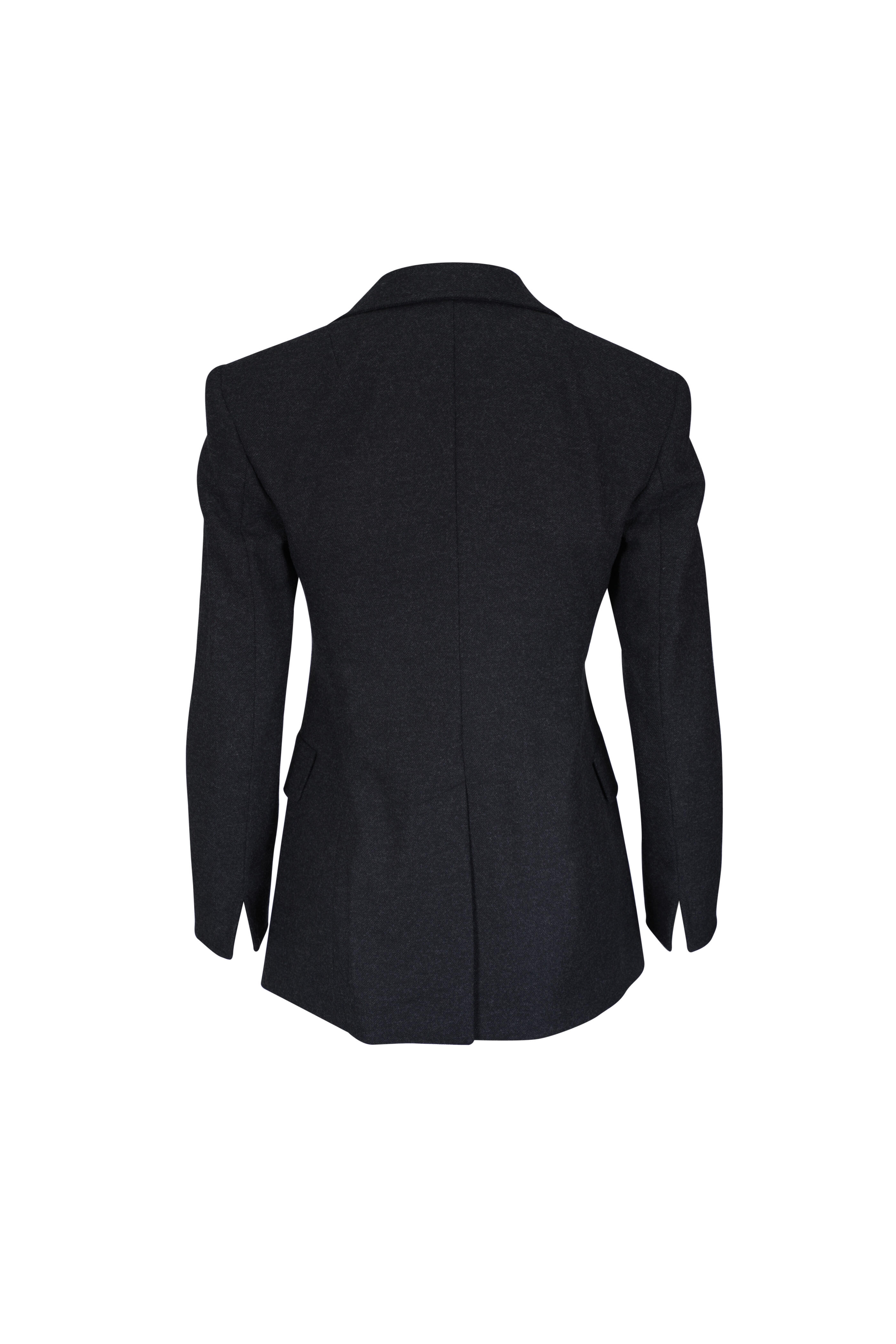 Akris Punto - Boyfriend Charcoal Gray Heavy Wool Flannel Blazer