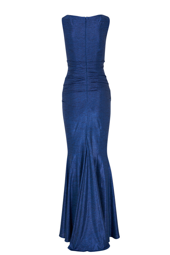 Talbot Runhof - Royal Blue Stretch Mirrorball Evening Gown