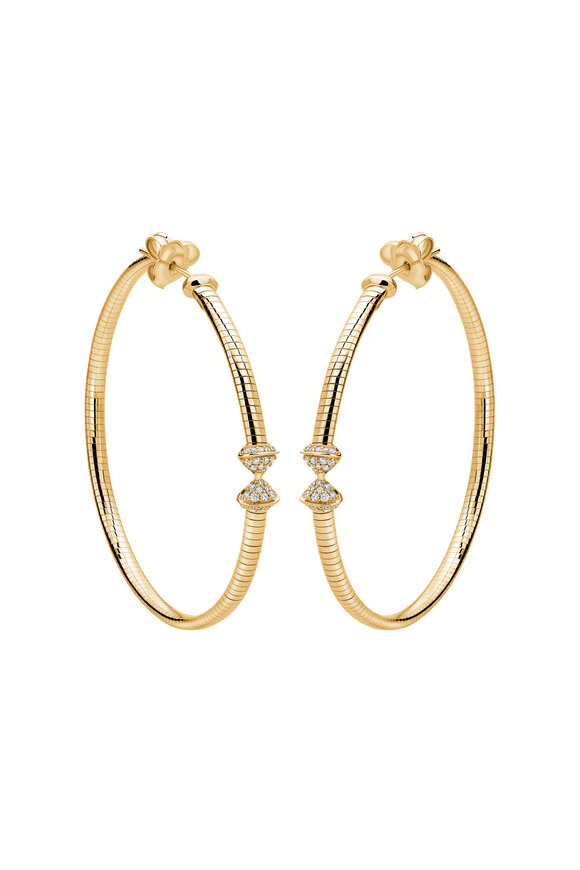 Mattia Cielo 18k Yellow Gold Diamond Hoop