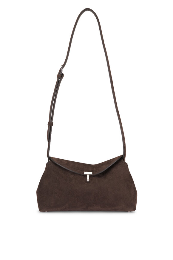 Totême T-Lock Brown Suede Clutch - view 1