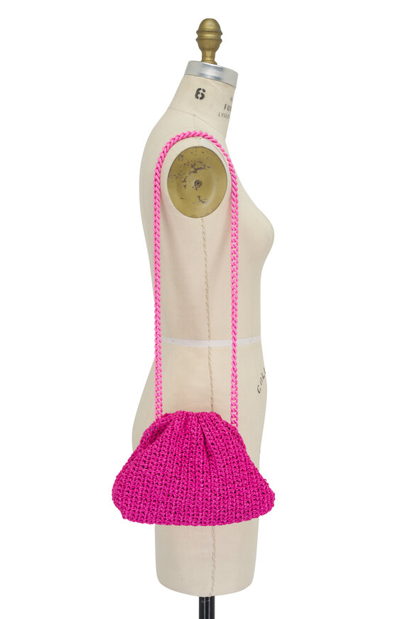 Maria La Rosa - Mini Game Fuchsia Crochet Clutch