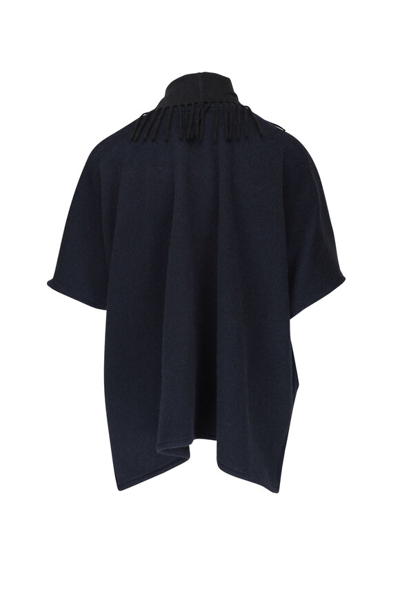 Alonpi - Navy Cashmere Poncho 