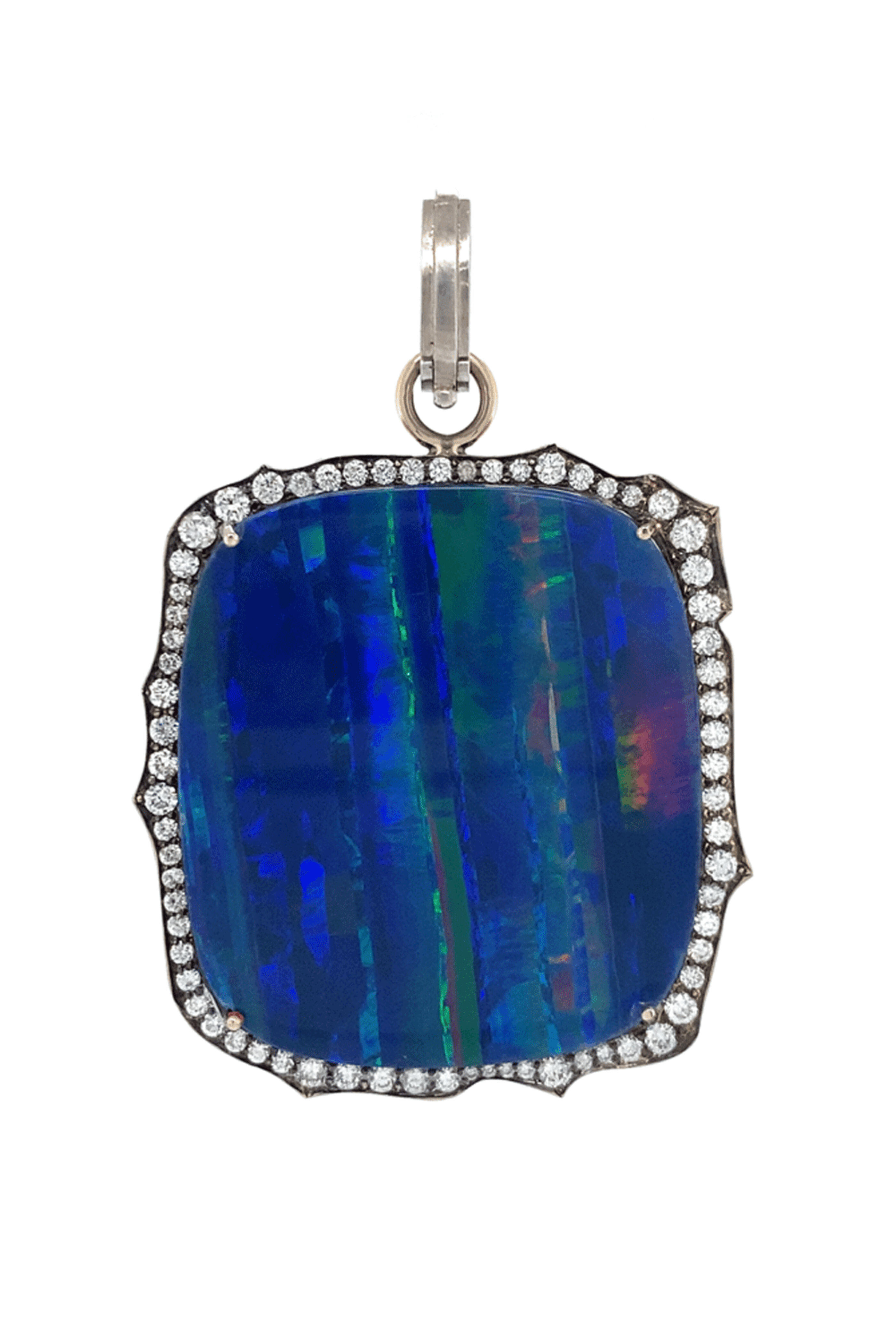 Sylva & Cie - Rough Cut Opal Diamond Pendant