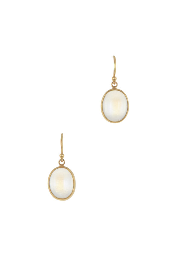 Caroline Ellen - 22K Yellow Gold Moonstone Drop  Earrings