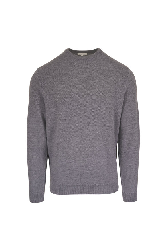 Peter Millar Gray Honeycomb Crewneck Sweater - view 1