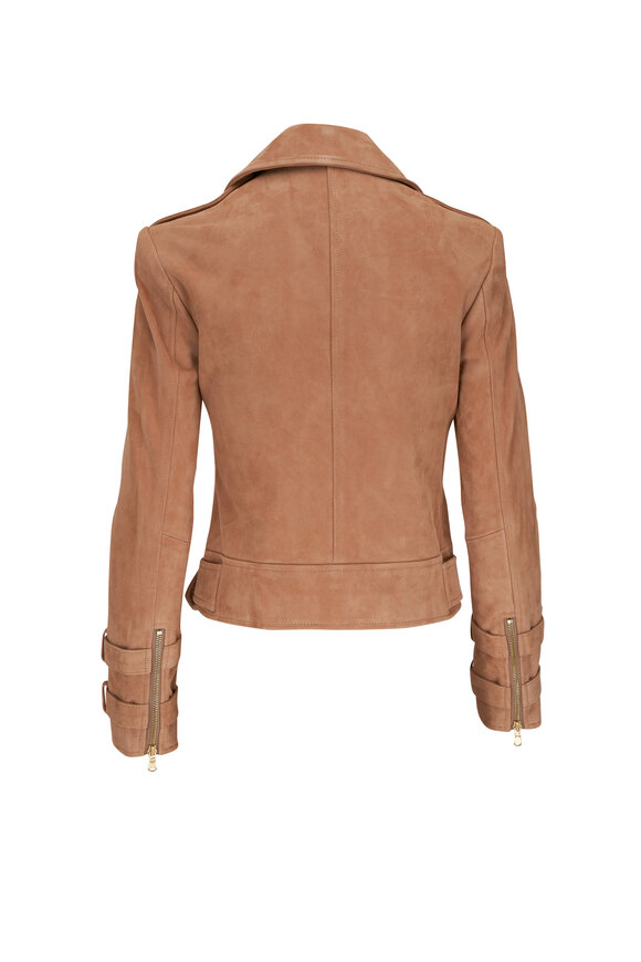 L'Agence - Billie Cappuccino Belted Suede Jacket 