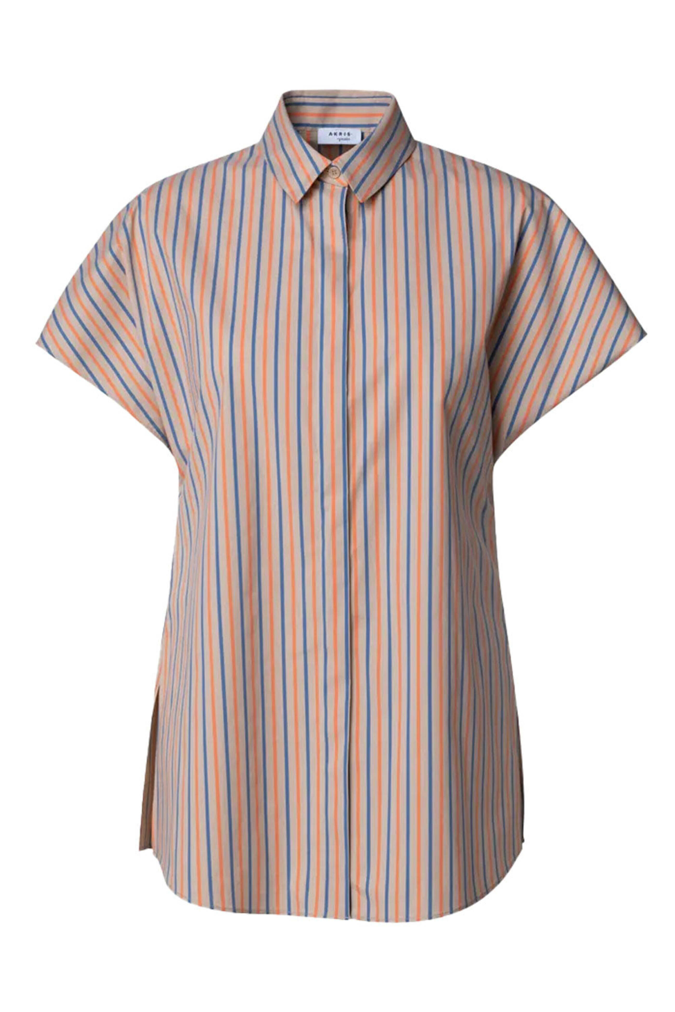 Akris Punto - Beige Parasol Stripe Cotton Poplin Shirt