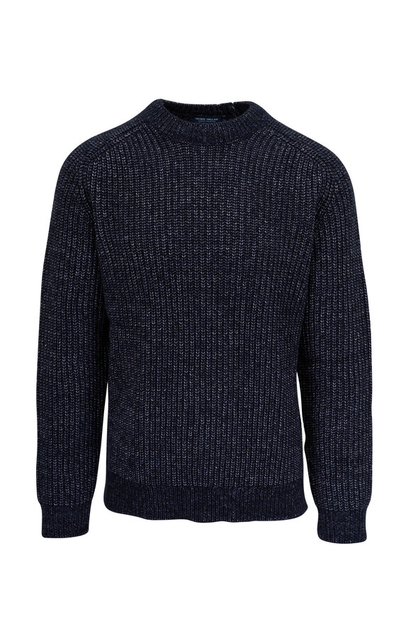 Peter Millar - Eklund Saddle Shoulder Navy Crew Sweater