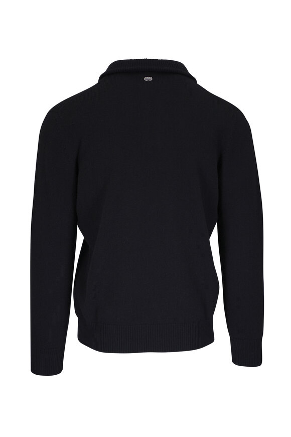 Agnona - Black Cashmere Quarter Zip Pullover